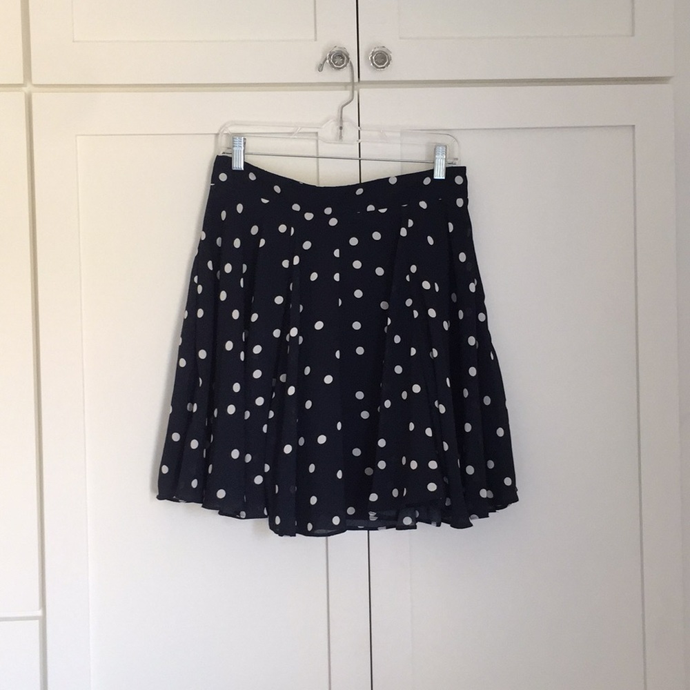 Skater skirt, blue with white polka dots